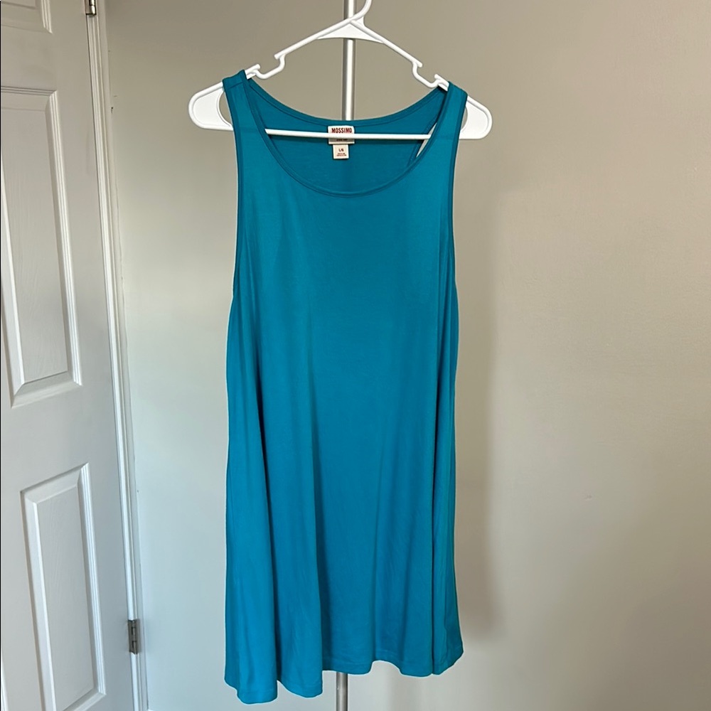 Mossimo Supply Co. Green and Blue Asymmetrical Tank Dress